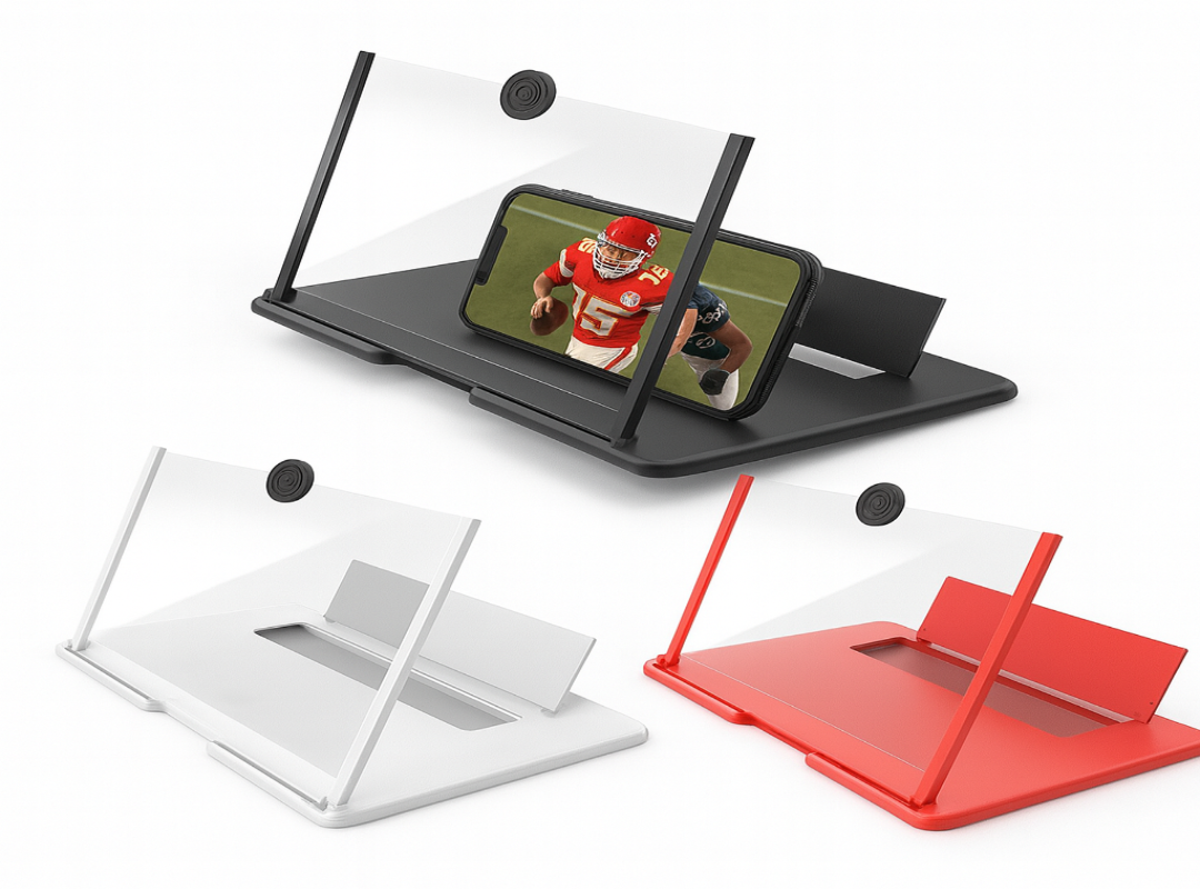 3D HD Phone Screen Amplifier - 12INCH | Ultra-Clear Mobile Screen Enlarger - White
